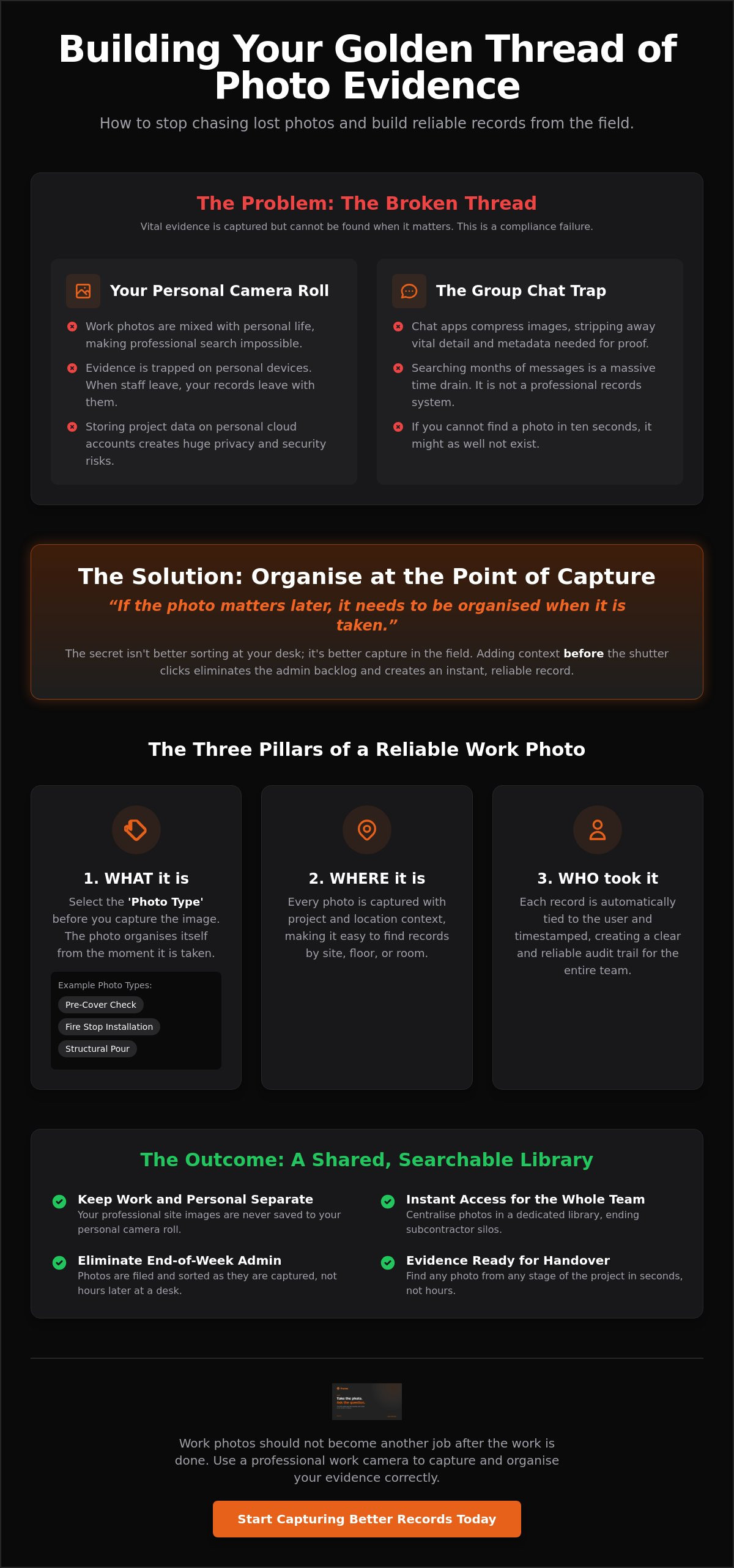 Golden Thread photo records for construction