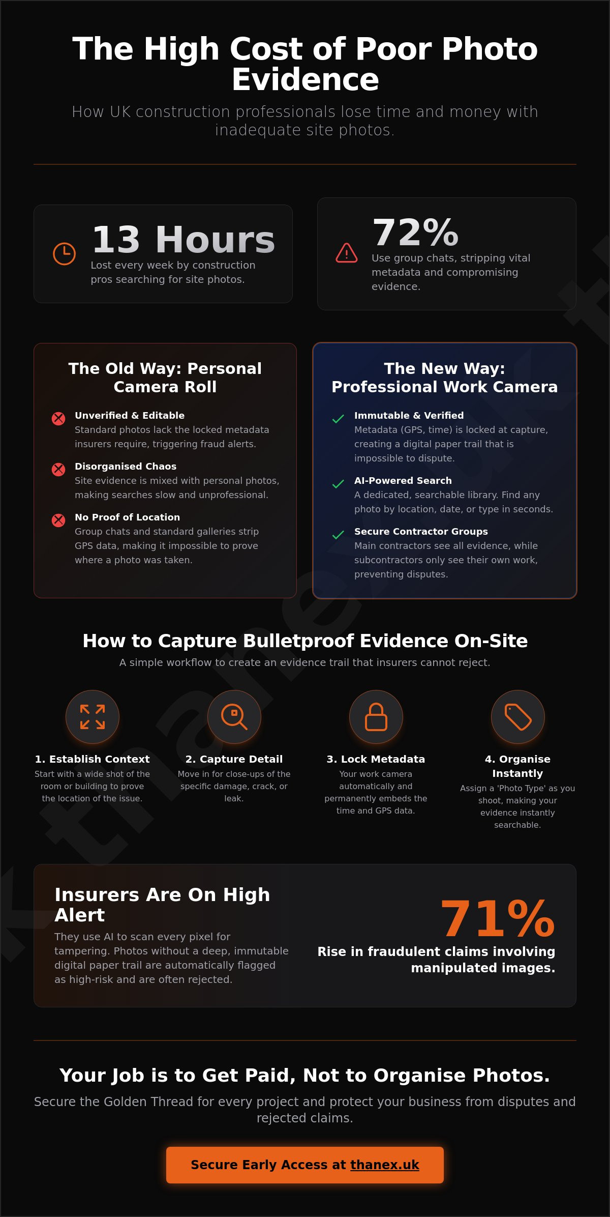 How to capture insurance claim photo evidence that insurers cannot dispute infographic