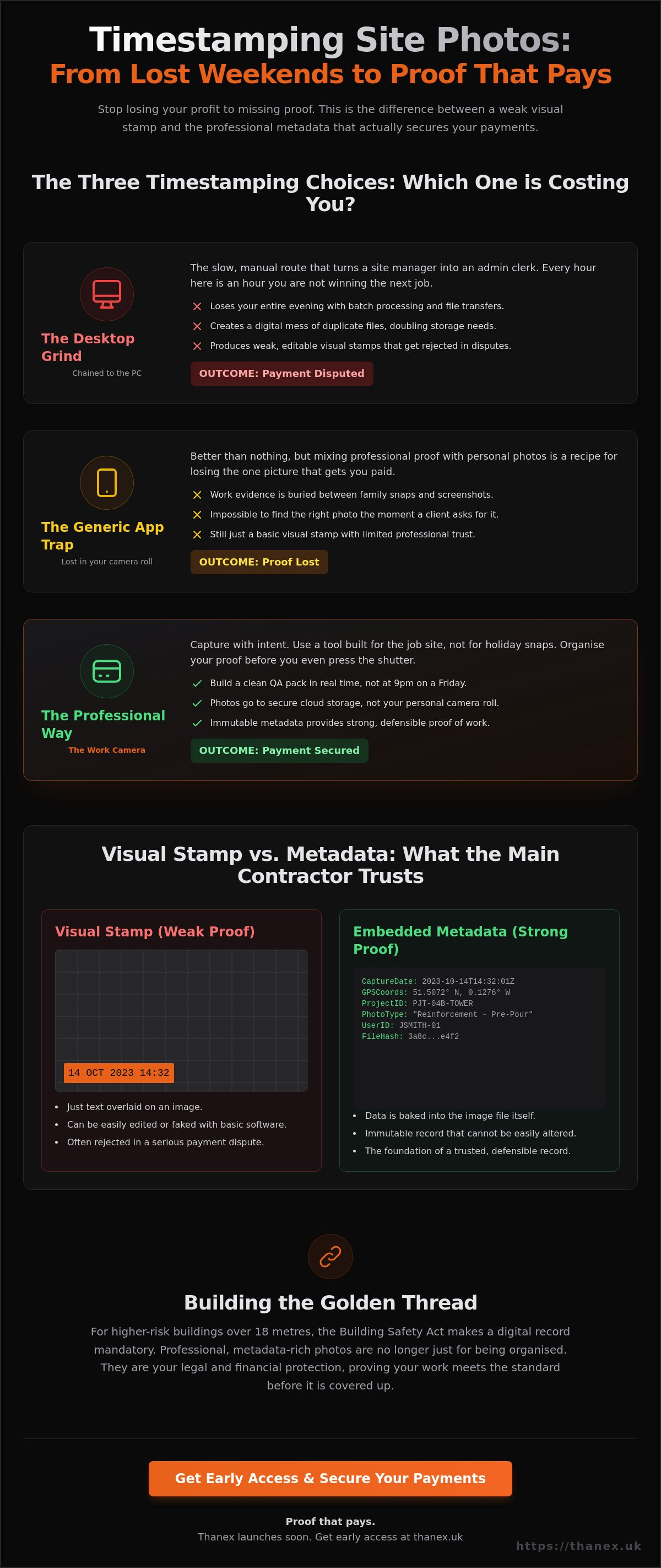 How to timestamp construction photos